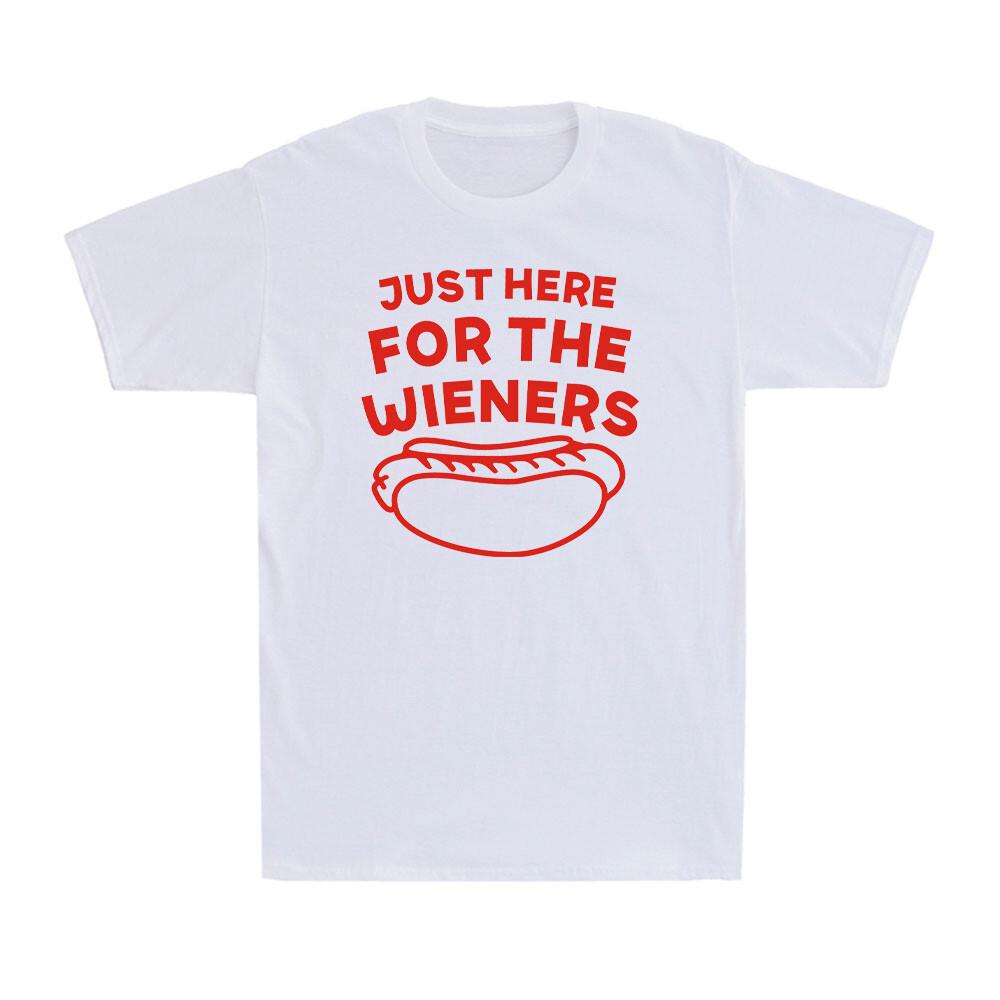 Just Here For The Wieners Funny Hot Dog 4th Of July American Men s T-Shirt S
