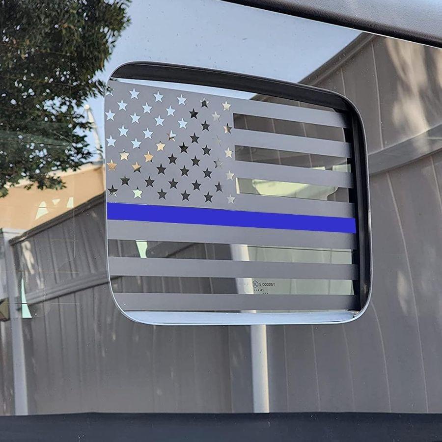 Rear Middle Window Decal for Truck Back Center Sliding Window Thin Blue Line