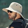 Men Summer Sun Hat Windproof Strap Wide Brim Anti-UV Sun Protection Foldable Portable Gardening Fishing Travel Cap Outdoor Fisherman Hat