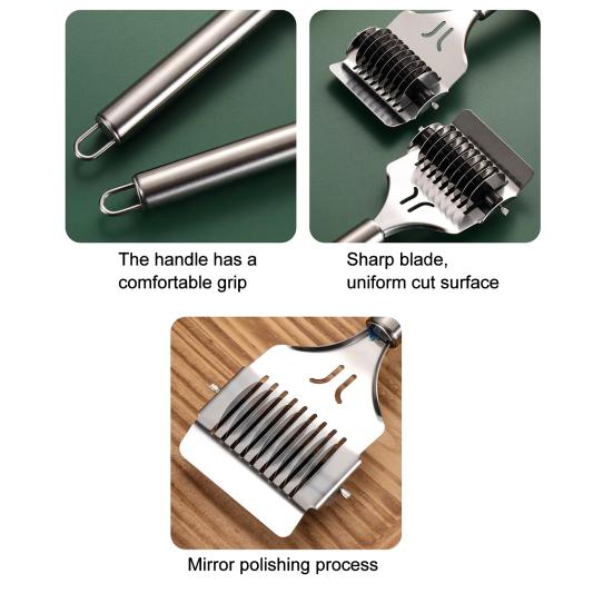 Roller Noodle Cutter, Handheld Stainless Steel Pasta Slicer, Multifunctional Dumpling Wrapper Maker, Kitchen Dough Tool