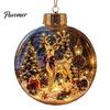 Durable Holiday Party Supplies Glowing Christmas Story Ornament, Mini Scene in Ball, Light Up Hanging Decorations for Garden Clear Plastic Ball