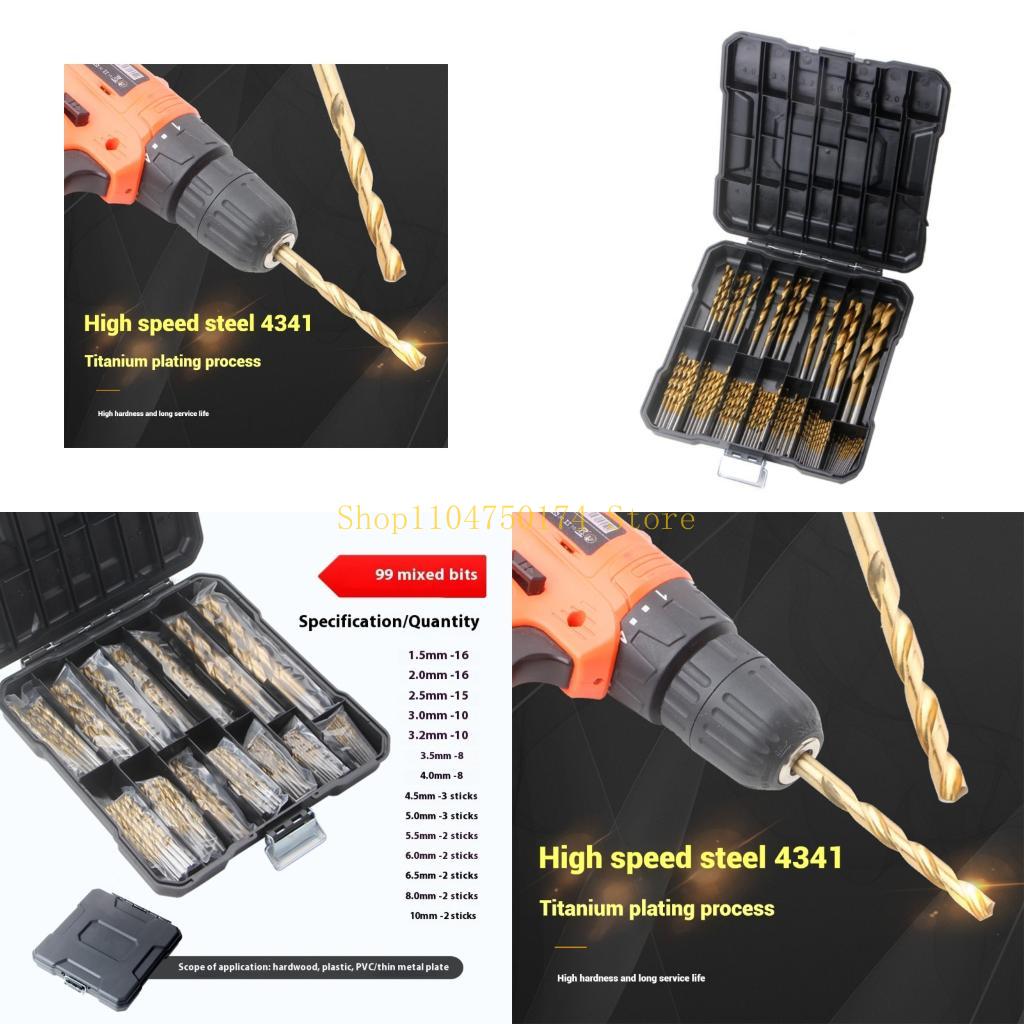 

Industrial Strength HSS Twist Drill Bits 1.5mm-10mm 99PCS Set Fit for Aluminum Wood Plastic With Protective Storage top sale China Mainland