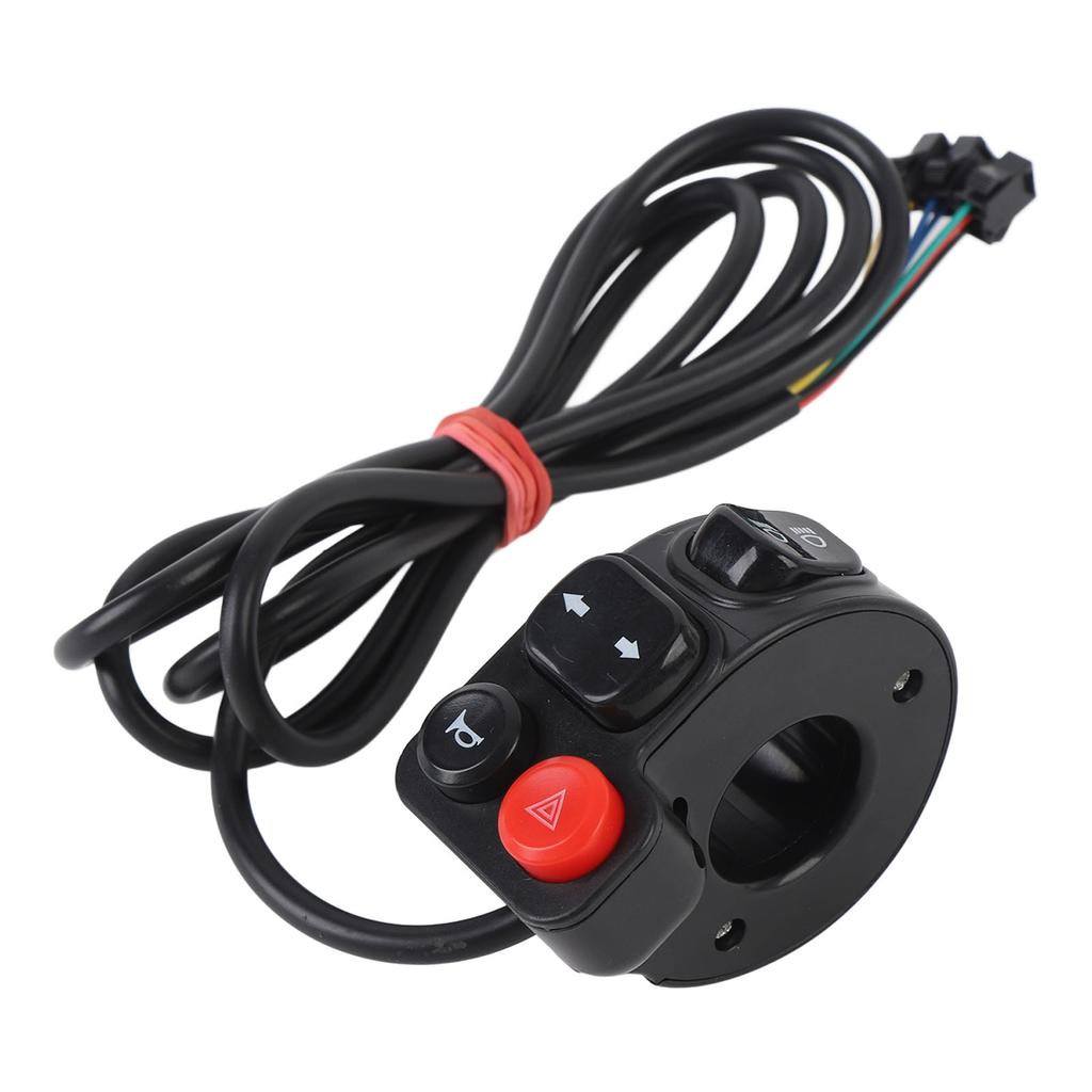 4 In 1 Motorcycle Handlebar Switch Headlight Horn Turn Signal Switch 4.92ft Cable for Electric Bike Scooter