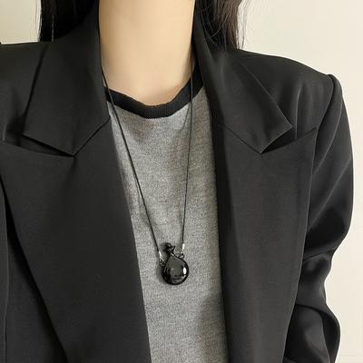 Korean-Style Simple INS Style Wine Jug Pendant Necklace, Personalized Long Sweater Chain Accessory 2025