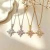 Ethereal Snowflake Cross Necklace: New Spring/Summer Style, Four-Point Star, Light Luxury, Gentle & Versatile Sweater Chain.