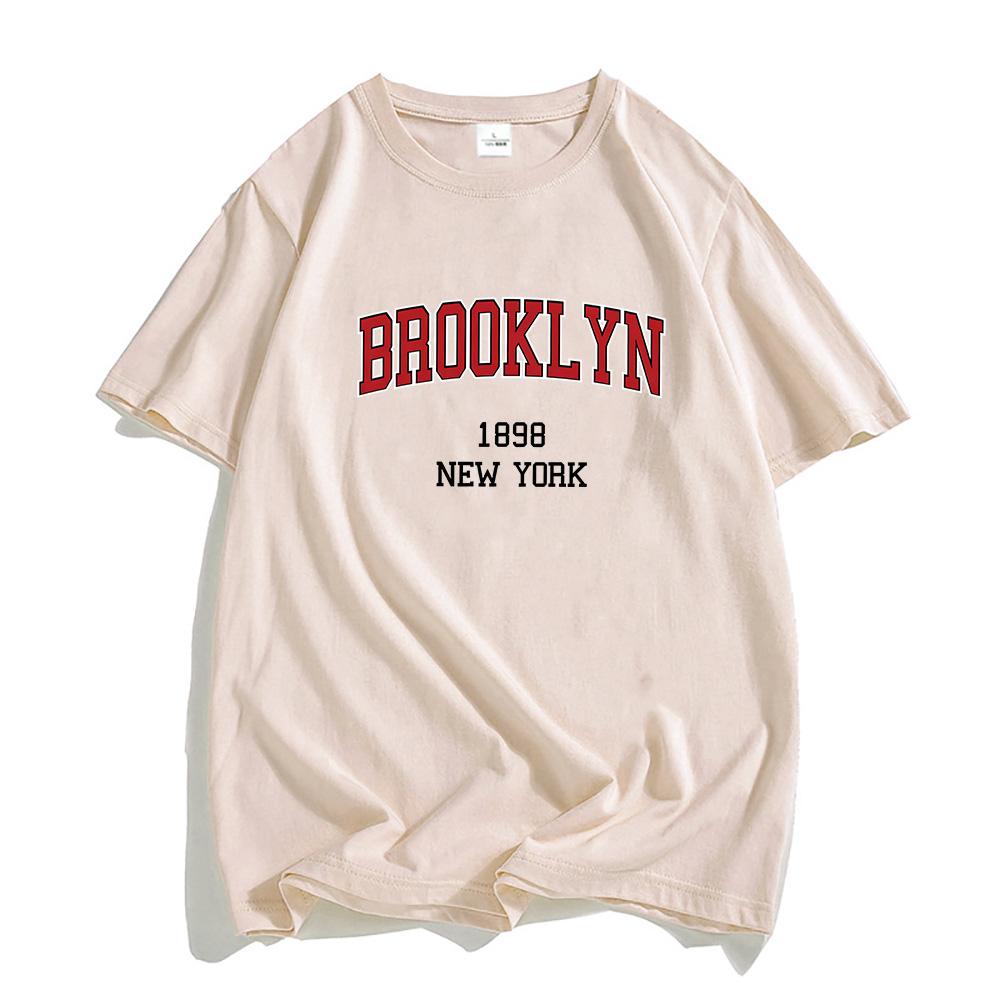 Brooklyn 1898 New York T Shirts MEN Letters Minimalism Style Tshirts  High Quality Tshirts Aesthetic Sense of Design
