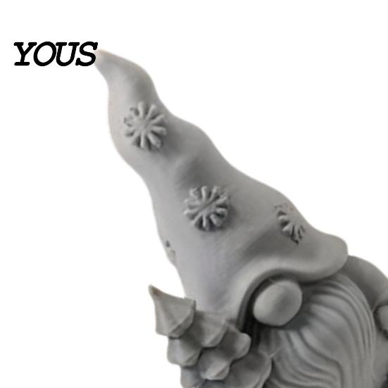 Winter Holiday Decoration Flower Gnome Figurine, 3D Printed Small Garden Statue, Matte Finish Cute Dwarf Ornament for Yard, Lawn, Patio Decor