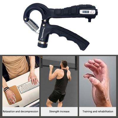 מאחז יד נייד לאימון כוח שרירים, מפתח שיקום שורש כף היד 5-60 ק"ג מתכוונן, מאחז כוח כבד עם ספירה, ציוד כושר