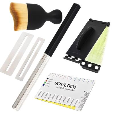 MIMIA Guitar Maintenance Fret String Fret String Height String Action Musical Instrument Tools Set File, Brush, Polisher, Plate, Ruler, Ruler,