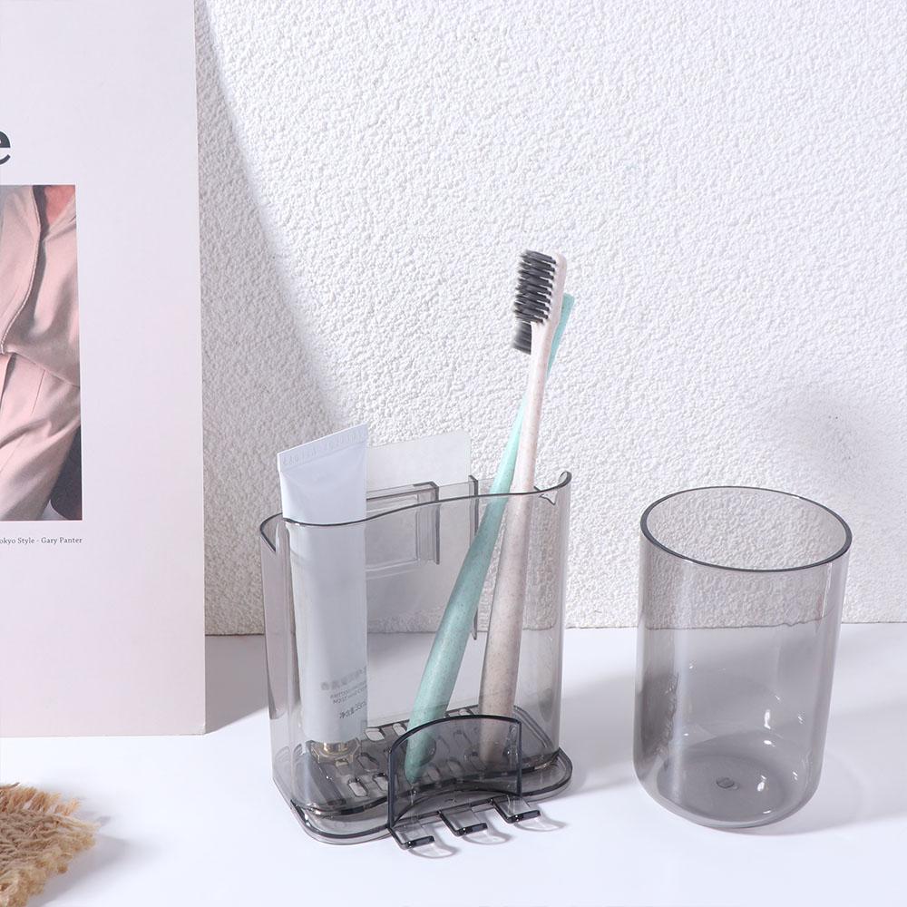 2 szt. Ścienny Stojak na Szczoteczki do Zębów Stojak do Przechowywania Oszczędzający Miejsce Stojak na Kubek do Płukania Ust Przechowywanie Kosmetyków