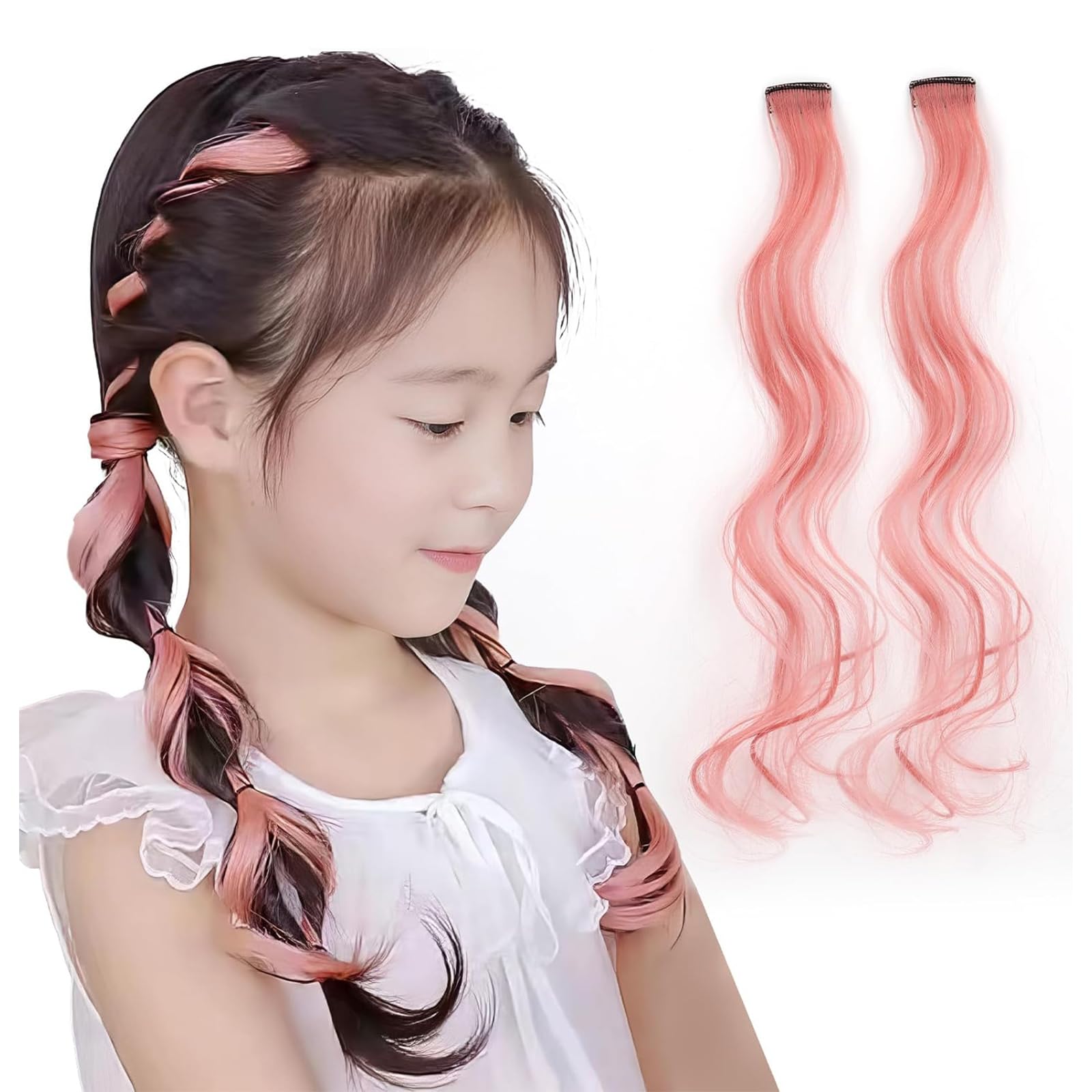 Детские накладные пряди, Накладные пряди для танцев, Накладные пряди на клипсах, Цветные накладные пряди, Накладные пряди на кудрявые волосы, Идеально подходят для мероприятий, выступлений и многого другого.