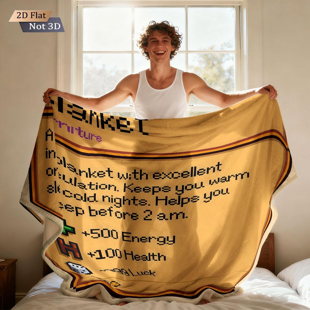 

1pc Text Attribute Letter Printed Flannel Blanket In Multiple Sizes Soft Comfortable Casual Machine Washable 75x100cm (30x40inch)