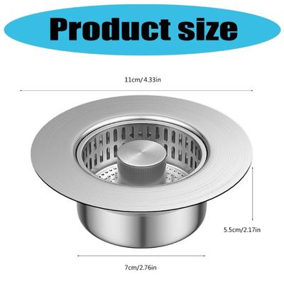 Upgrades Drain Filter with Strong Metal Construction Push Style Sink Strainer Fast Drain Sink Accessories For Kitchen
