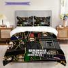 Urban Chaos Crime Bedding (1 * Duvet Cover + 2 * Pillowcase, Without Core) 2D Flat Bedding Set Duvet Cover and Pillowcase Soft and Comfortable