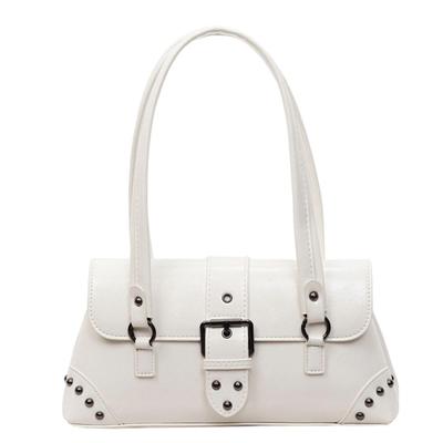 Harujio Y2K Kleine Dames Handtas Horizontaal, Tote Bag, Mini Boston Bag, Verkrijgbaar in Zwart, Wit en Bruin, Schoudertas, Koreaanse Stijl, Stijlvol,