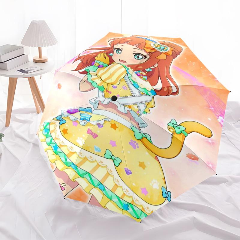 

1pc Aikatsu! Outdoor Umbrella - Automatic Opening/Closing, Portable 3-Fold Design with 8 Iron Ribs - Perfect Gift for Fans, Travelers, Daily Use - Ide
