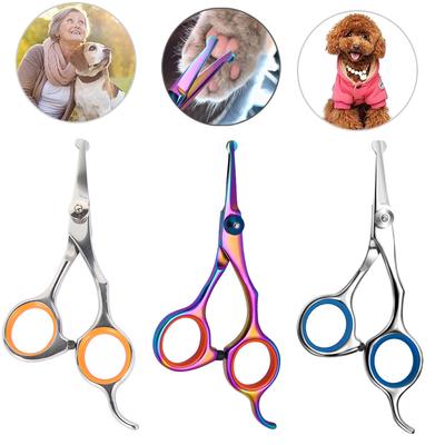 Tierhaarschere Tier Schneiden Füße Ohr Auge Haare Trimmen Pflege Edelstahl Hundeschere Haustierschere