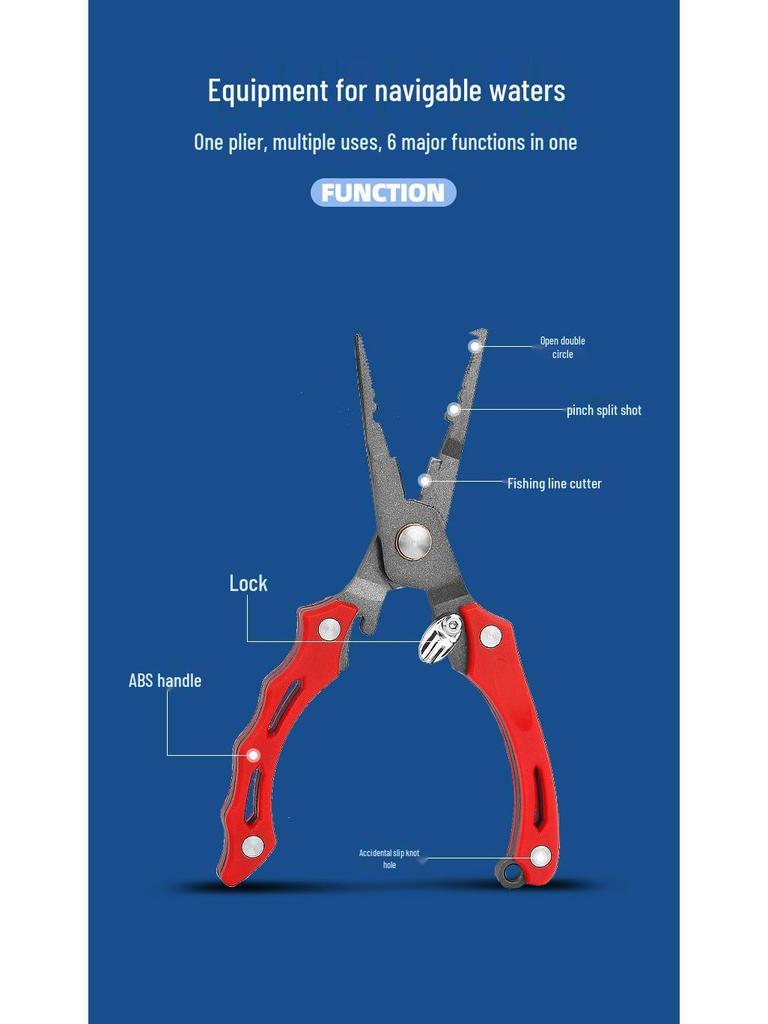 Portable Multi-functional Fishing Pliers - Lightweight Hook Remover & Line Cutter for Outdoor Use