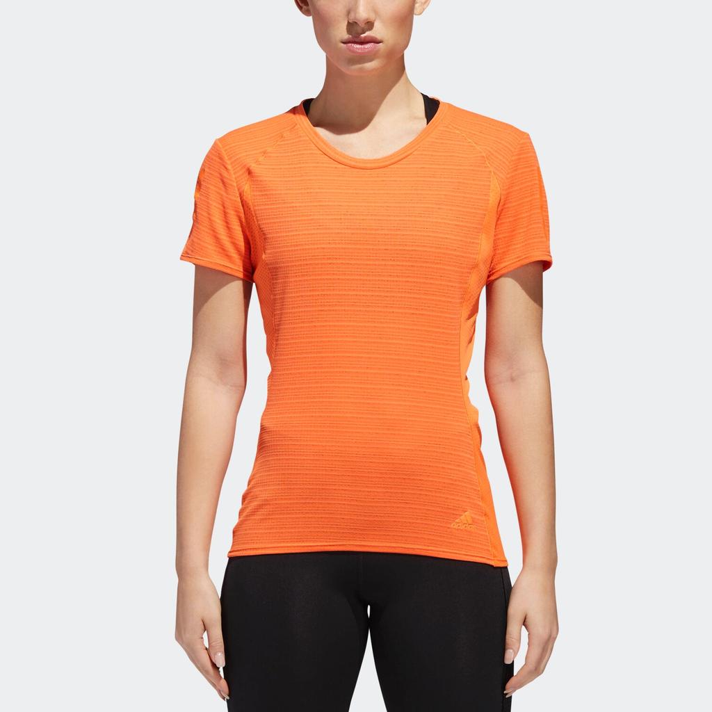 Adidas Sports Lifestyle Series Breathable Round Neck Pullover Short Sleeve T-Shirt Women T-Shirts High-Visibility-Orange CW4062
