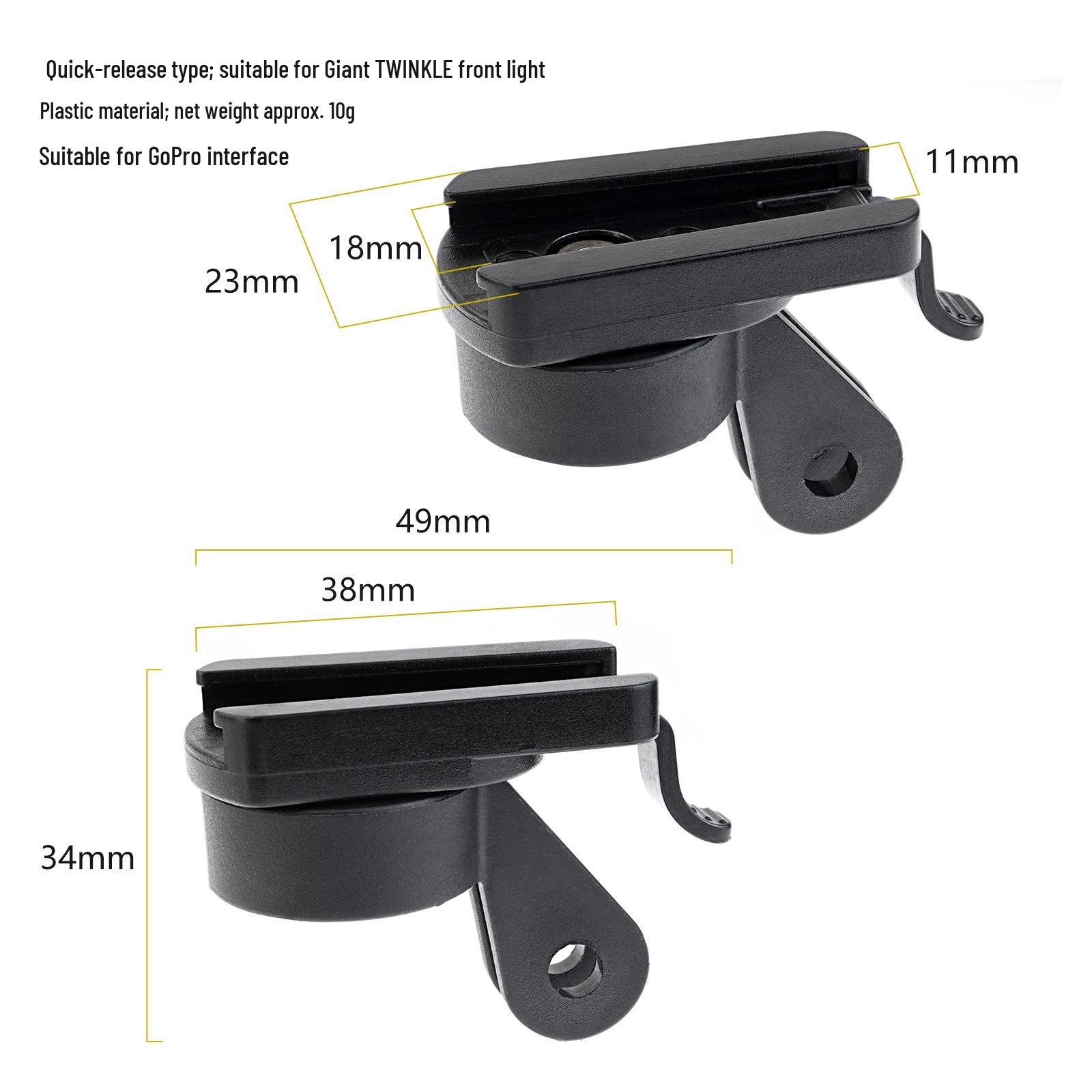 45° Rotatable Quick-Release Bicycle Headlight Mount for TWINKLE Light