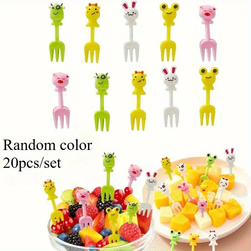 Kids' Cartoon Frog Fork Set: Creative Anime Bento Picks - Japanese Style