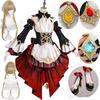 Nouveau Costume Cosplay Sandrone Jeu Impact Fatui Marionnette Perruque Cosplay Sandrone Chaussures Robe de Servante Jeu de Rôle Tenues d'Halloween