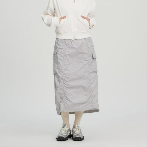 Fila Women S Lightweight taSlan Cargo Pocket Long Skirt fS2Skh2151f Cgr Grey/W70