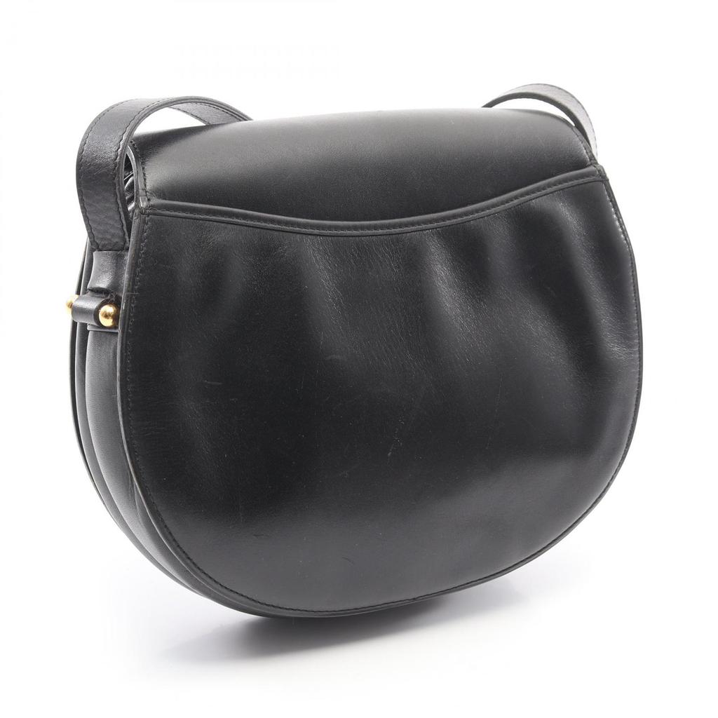 Used Dior Shoulder Bag leather Black Used Women