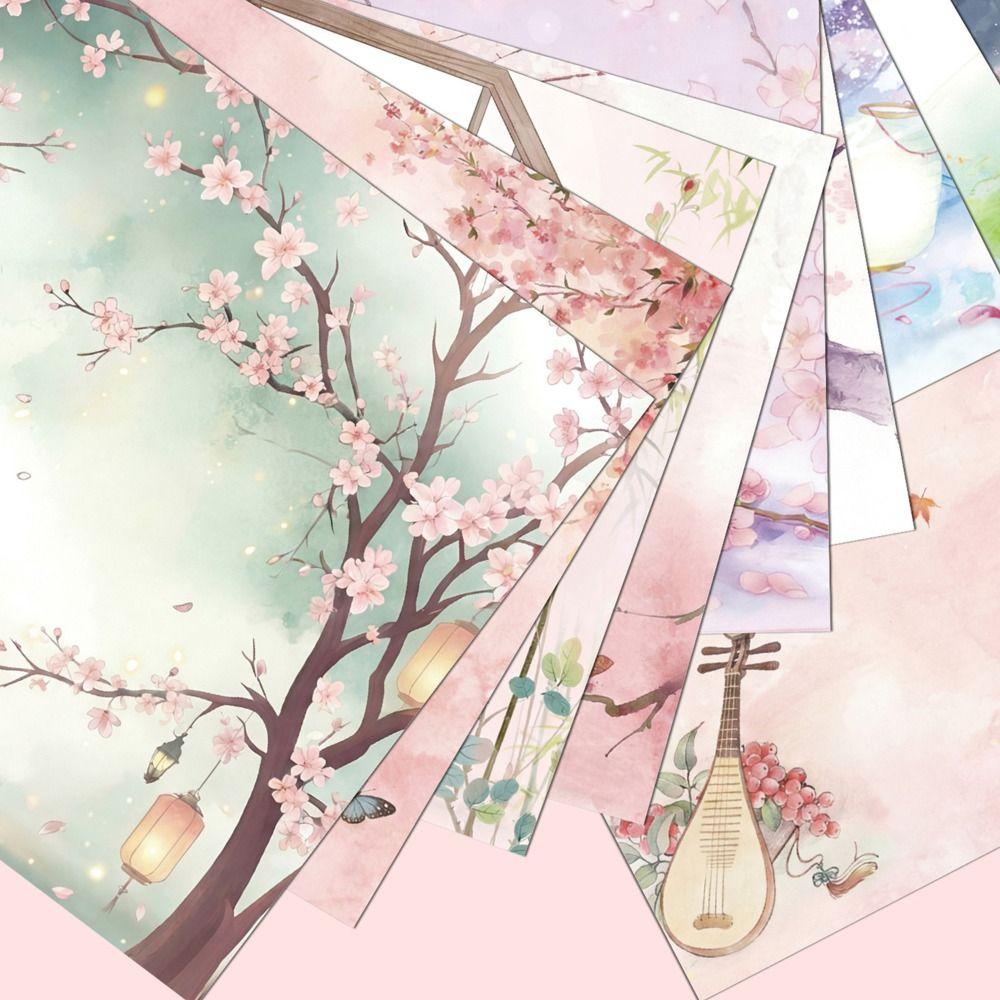 60 Sheets Chinese Style Floral Craft Paper Double-Sided Printed Folding Paper  DIY Scrapbooking