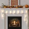 Haunted House Decor Halloween White Hanging Ghost Lights Horror Flying Ghost Props Glowing Spooky Ornaments for Halloween Party Outdoor Yard Decor