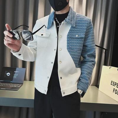 Chaqueta de Diseño Patchwork de Moda: Cárdigan de Manga Larga con Solapas, Corte Relajado para Adolescentes