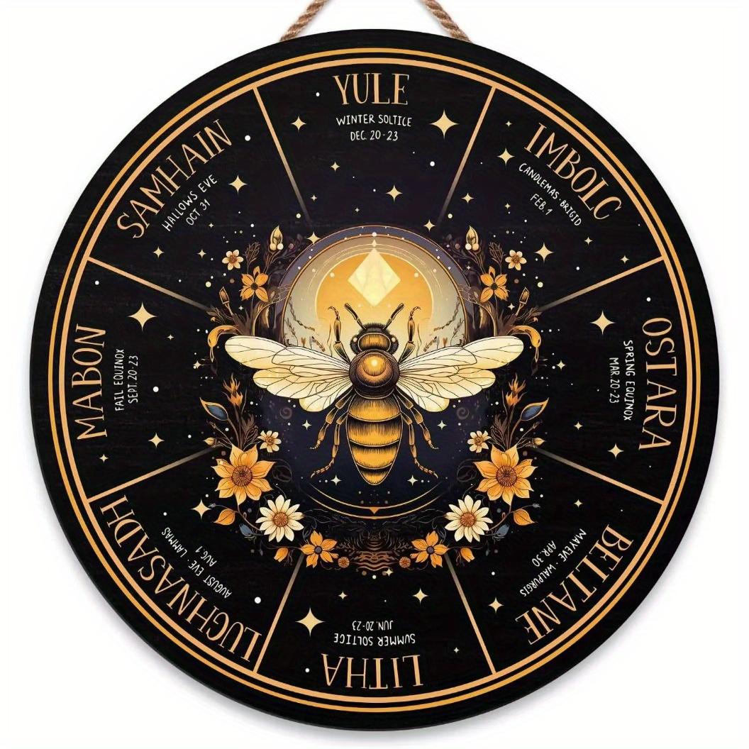 

1 шт. 2d плоский Колесо года деревянный знак - 20 см настенная круглая табличка ведьма языческие викканские праздники кельтский шабаш винтажные подарки домашний бар кафе настенный декор 20cm*20cm