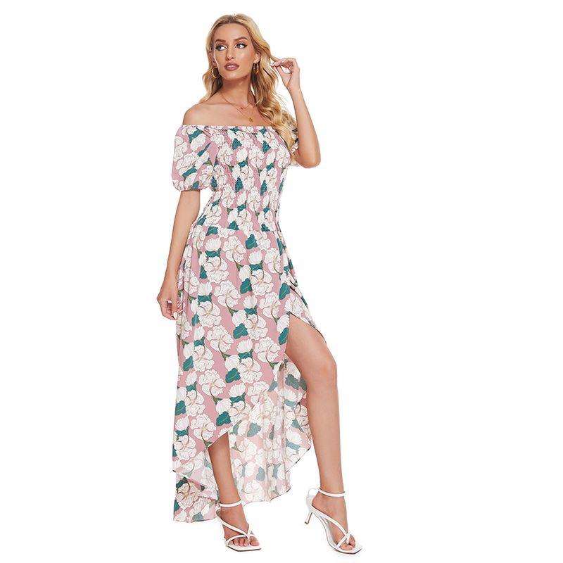 

Сексуальный топ-труба без бретелек с цветком и нерегулярным разрезом, который можно носить двумя способами Red L