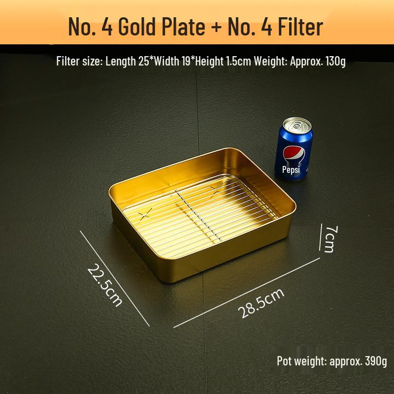 Stainless Steel Deep Snack Plate with Lid - Rectangular Baking Pan and Narrow Tray
