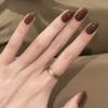 Coffe Milk Color Simple False Nails 24 Pieces Natural Lightweight Comfortable Wear