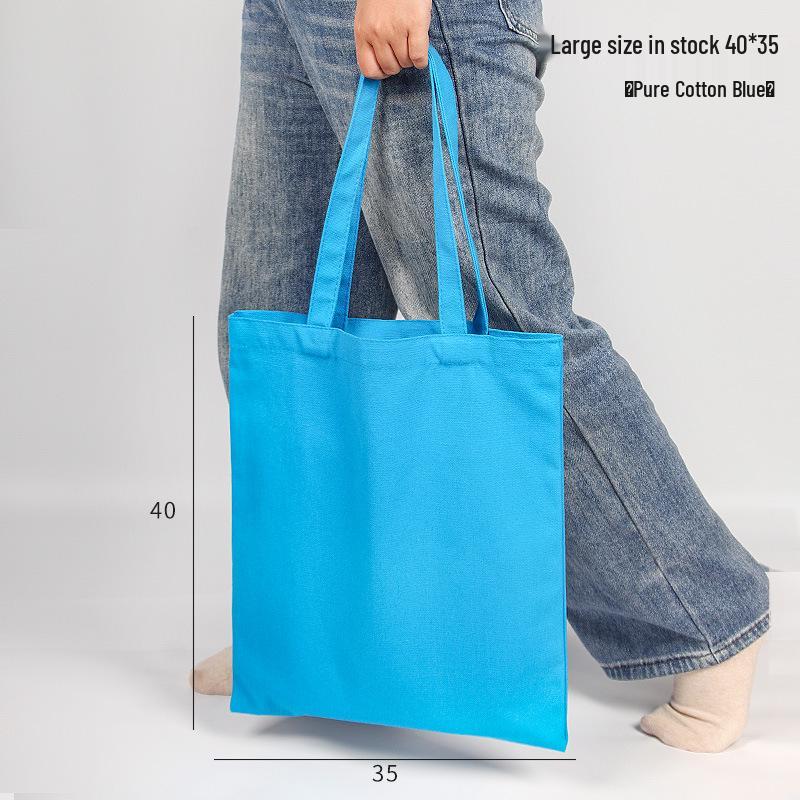 Customizable White Canvas Tote Bag with High-End Feel