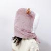 Fashion Cartoon Kids Integrated Cap Scarf Windproof Plush Baby Hat With Scarf Thickening Warm Ear Protection Cap Children