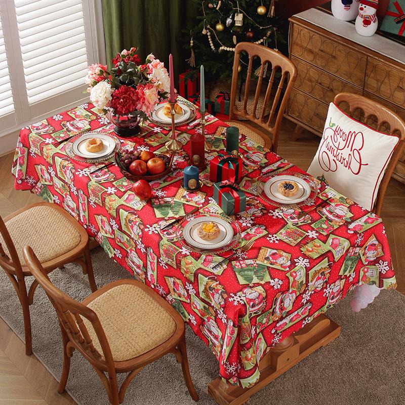 Tablecloth 1PCS Waterproof and Grease Proof Dining Table Upholstered with Polyester Fabric