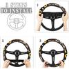 15inch Cow Sunflower Auto Steering Wheel Cover for Women Men Sunflower Lover,Brown Cowhide Steering Wheel Cover Protector Accessory Elastic and Anti