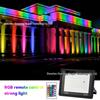 RGB-W Waterproof Outdoor LED Floodlight with Automatic Seven-Color Flashing for Park Landscapes