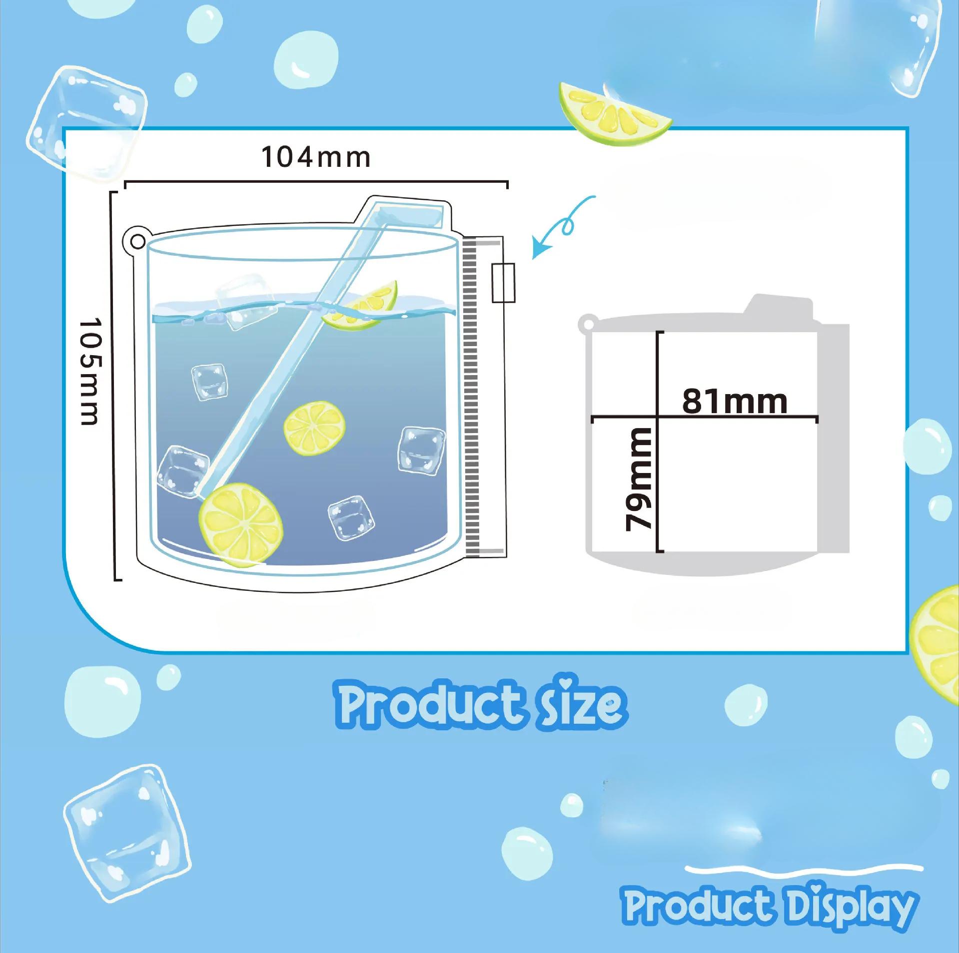 

1 шт. Кавайный летний держатель для бейджа с напитком для 58~75 мм, аниме баджи, сумка для хранения, пылезащитный защитный чехол, милый кулон для рюкзака