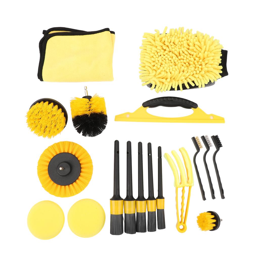 Bohrbürstenaufsatz-Set Vielseitiges Autoreinigungs-Bohrbürsten-Set mit Drahtbürste Innenraumbürste