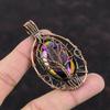 Tree Of Life Titanium Druzy Pendant Copper Wire Wrapped Pendant Handmade Pendant Titanium Druzy Jewelry Gemstone Copper Jewelry Gift For Mom