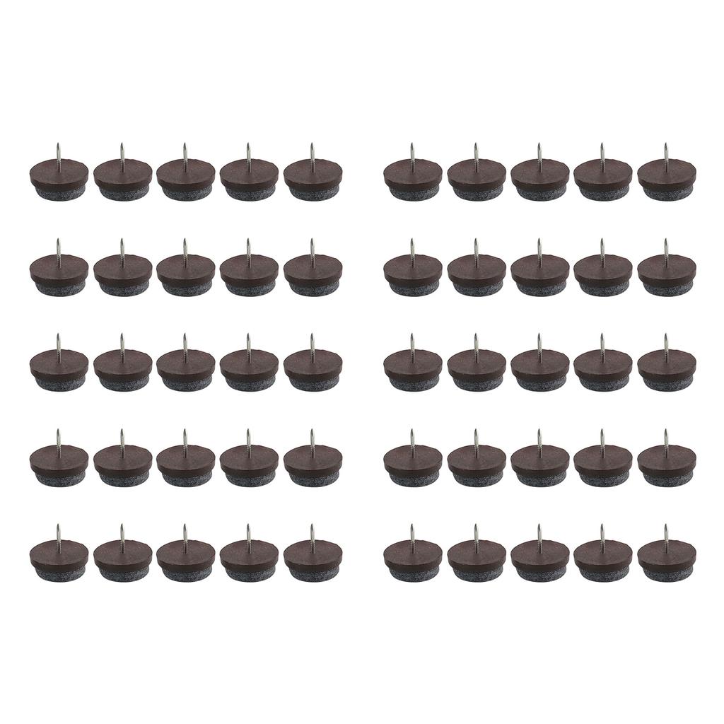 50 Pcs Furniture Leg Bottom Feet Glides Non-slip Wood Floor Protector Nail Round Heavy Duty Felt Furniture Pads Hardwood