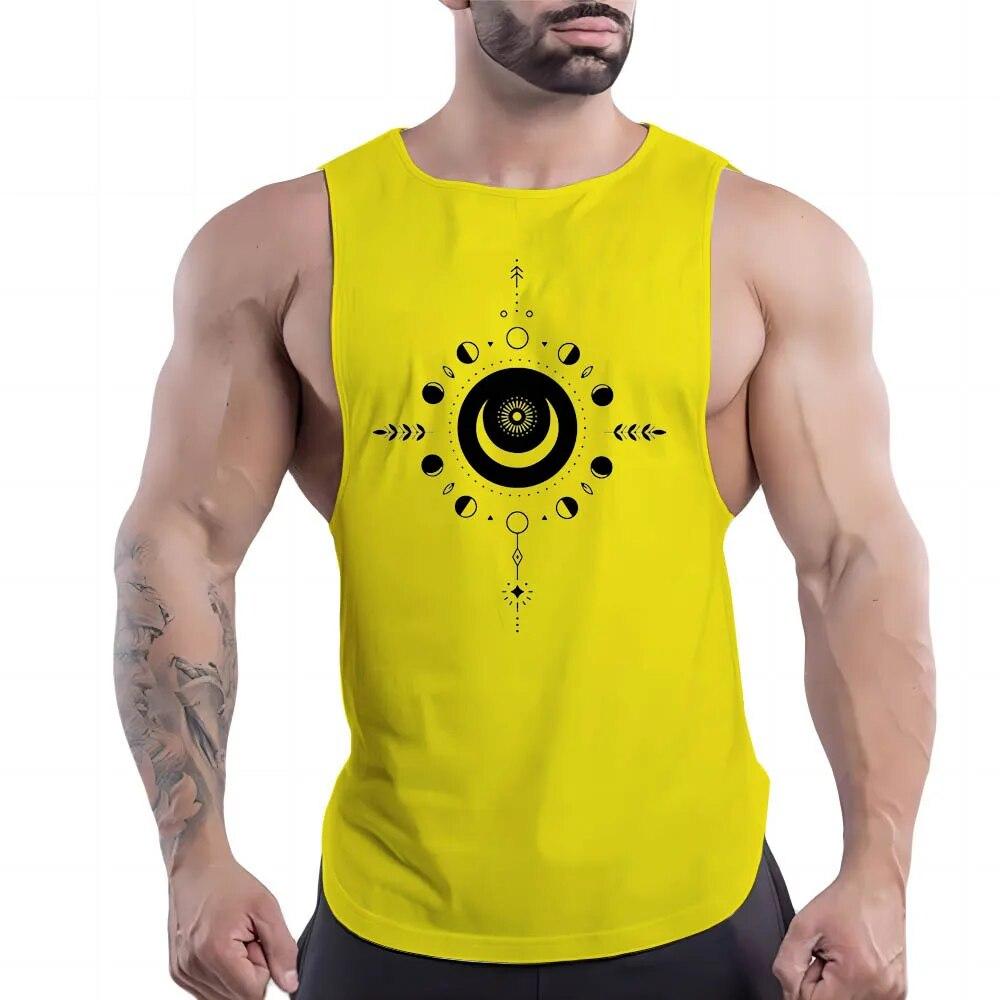 Vier Jahreszeiten Erwachsener Rundhals Outdoor Casual 2D-Druck Sportstil Bequem Leicht Schnelltrocknend Mehrfarbiges Top Weste