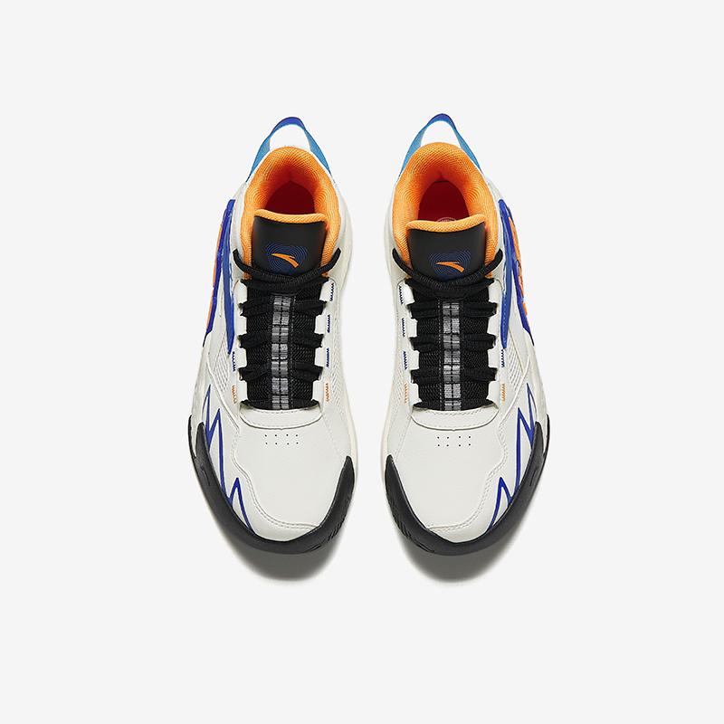 Anta Kids Cement Krypton Professional Basketball Shoes Kids Sneakers Ivory-White Black Deep-Blue A12441107-8