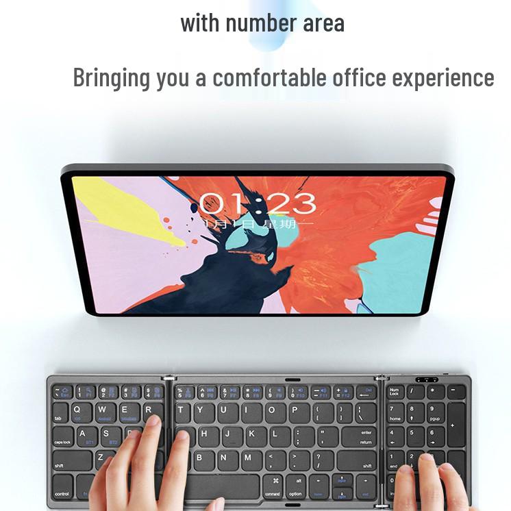 Ultra-Thin Bluetooth Tri-Fold Keyboard with Touchpad – Universal for Phone/Computer, Portable & Wireless