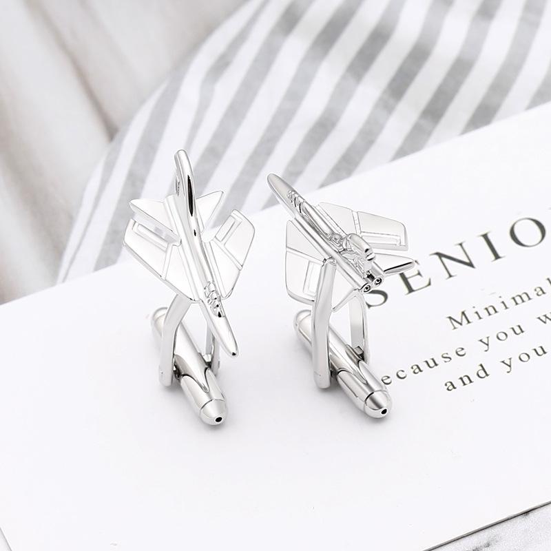 High-quality Copper Aircraft cufflinks for Men copper Color Unique Plane Shape Sleeve Buttons Business Shirt Cuff Accessories