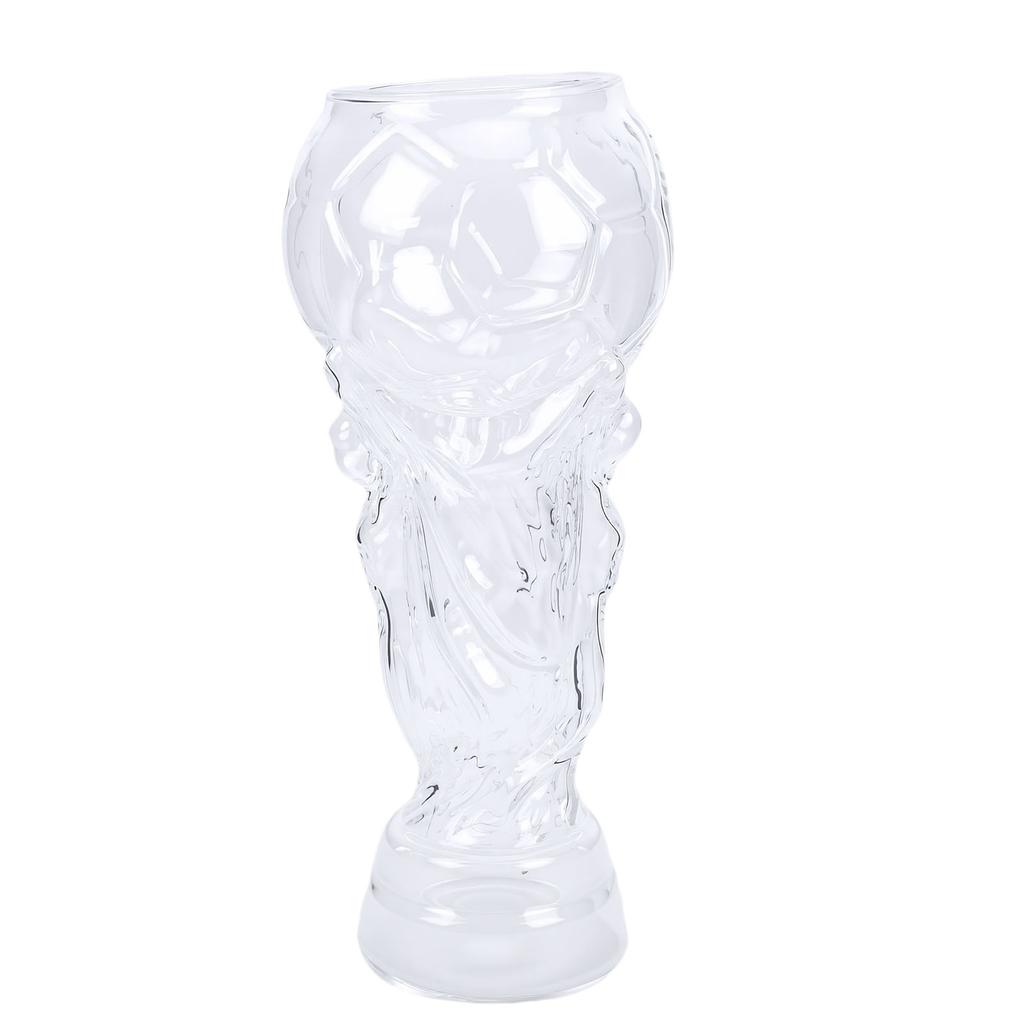 Beer Glass 800ML Freezer Safe Innovative Soccer Trophy Shaped Glass Beer Mug for Craft Beer Fruit Juice Cocktails