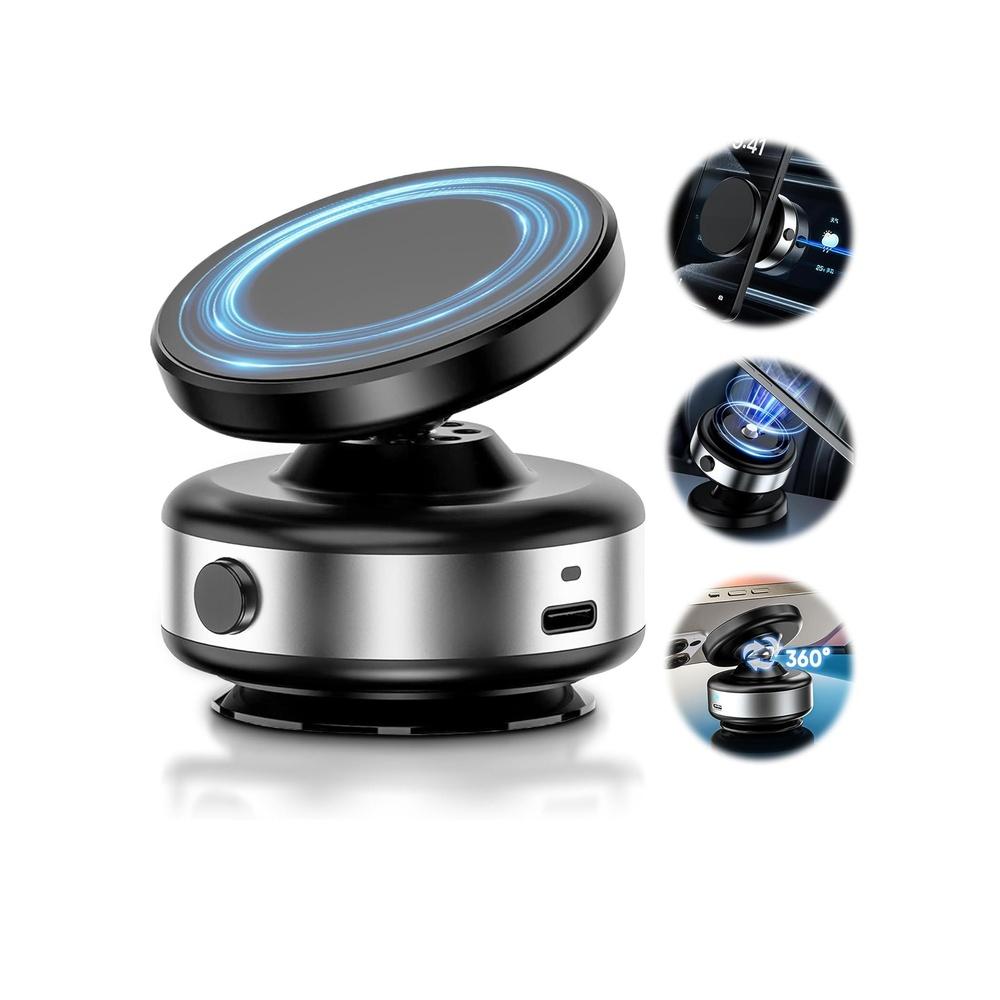 

Upgraded 360° Adjustable Electric Vacuum Magnetic Suction Cup Phone Mount Hands-Free Magnetic Cell Phone Holder for Car Gymrror Smooth Surface Compat